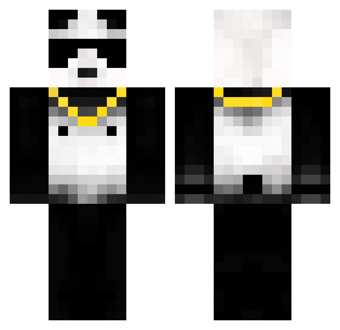 Hubi2015 Minecraft skin, front and back view