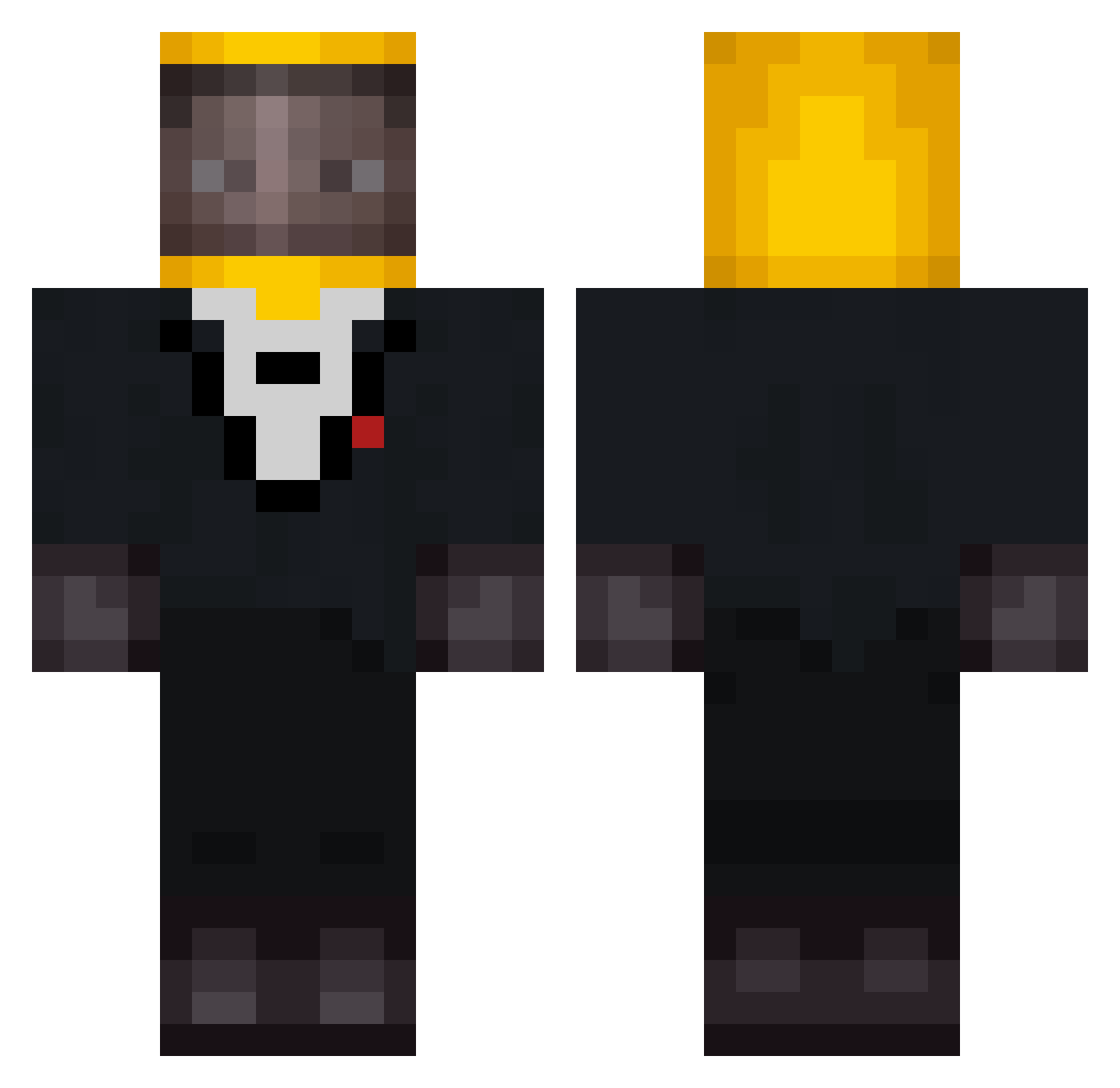 dootydut Minecraft skin, front and back view