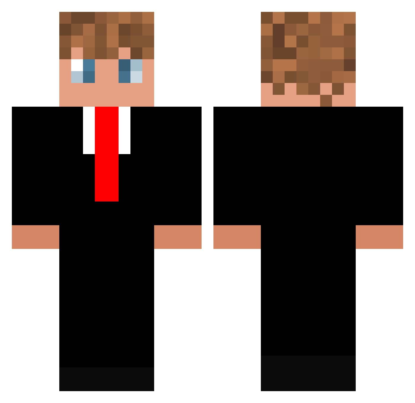 Rockrt10 Minecraft skin, front and back view
