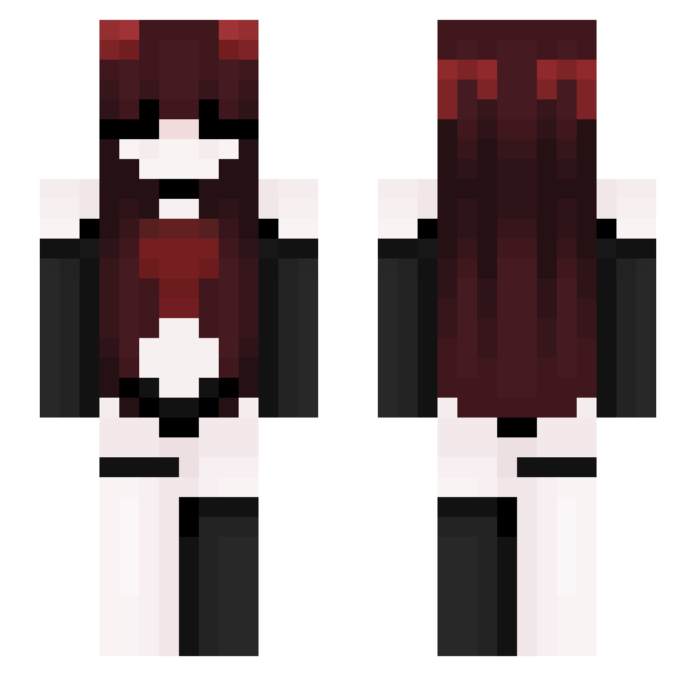 Frqctured Minecraft skin, front and back view