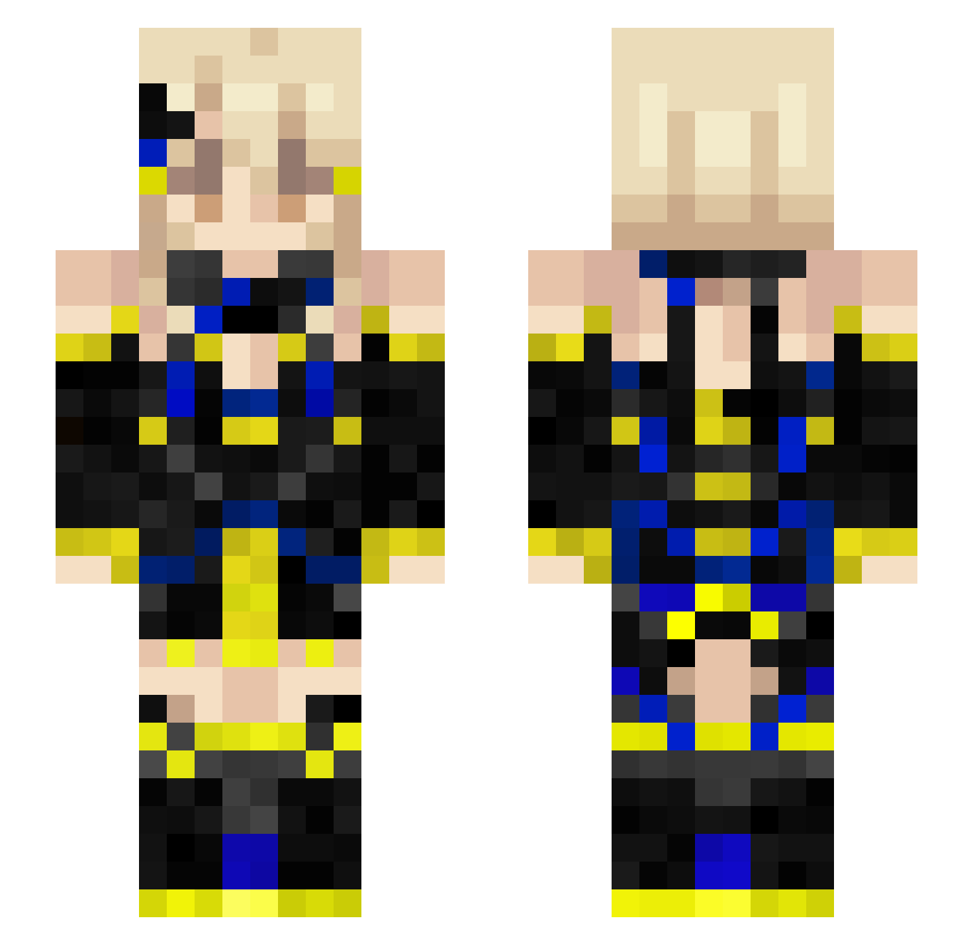 Abyss_Princess Minecraft skin, front and back view