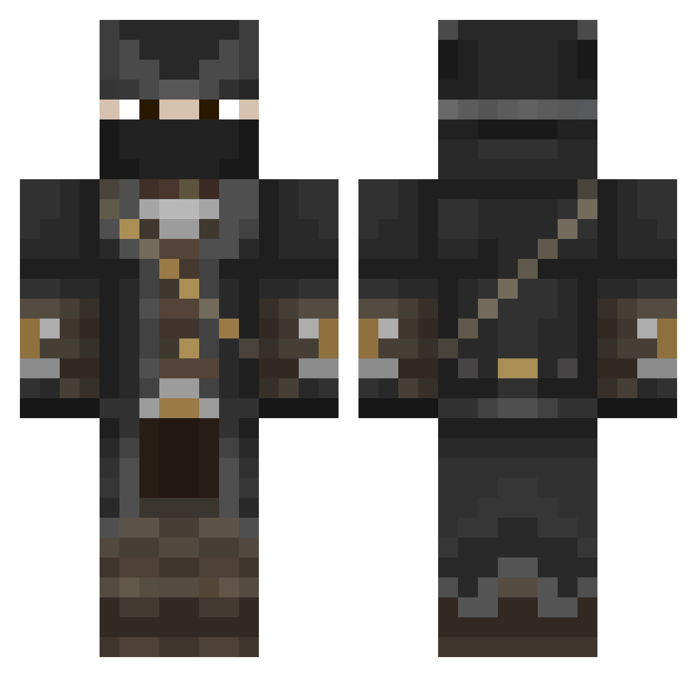 1kds Minecraft skin, front and back view