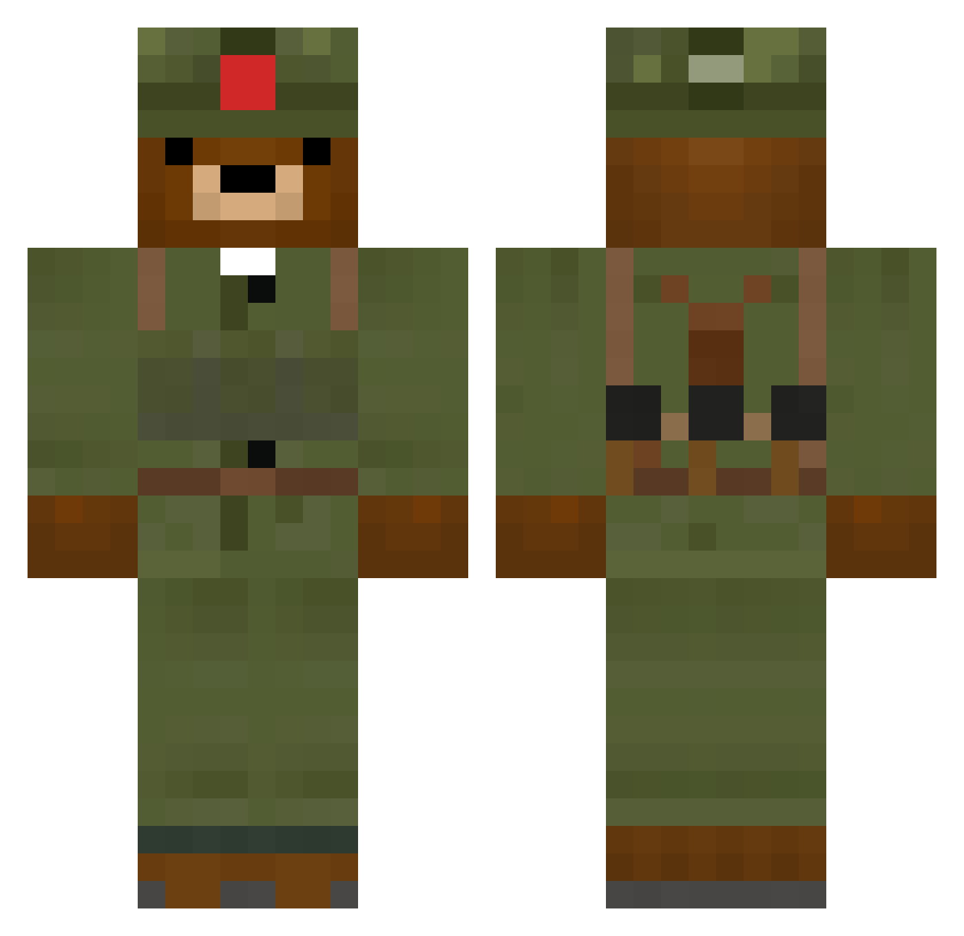 Robb0t Minecraft skin, front and back view