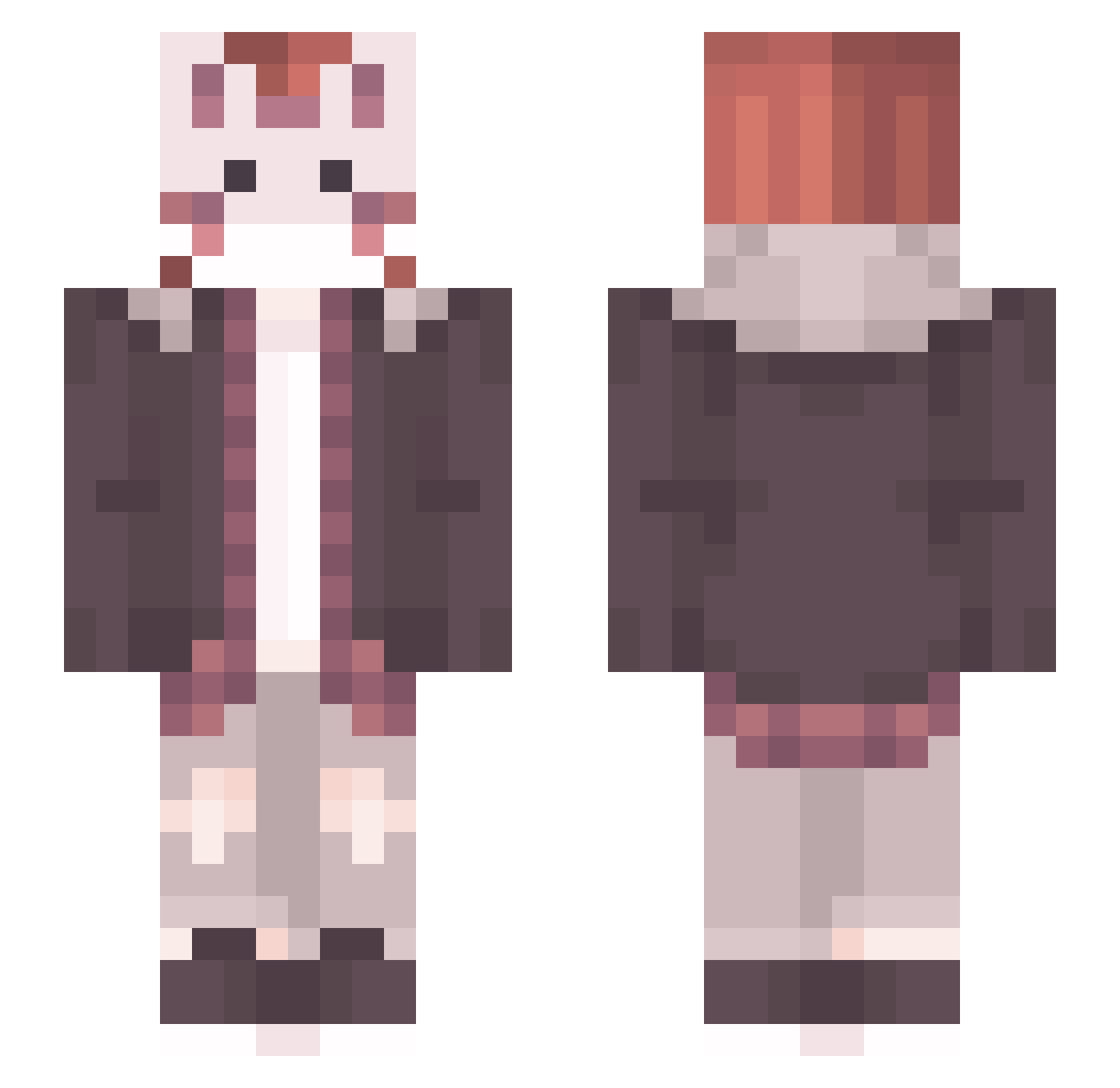 PixelCrfaterHD Minecraft skin, front and back view