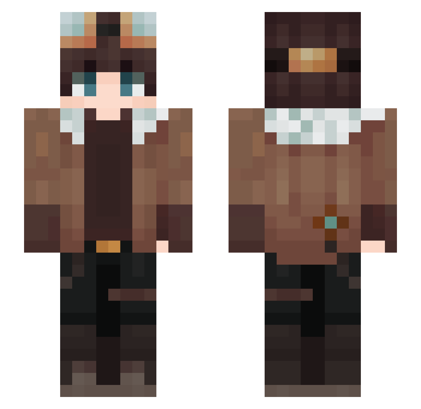 Pyrokilla Minecraft skin, front and back view