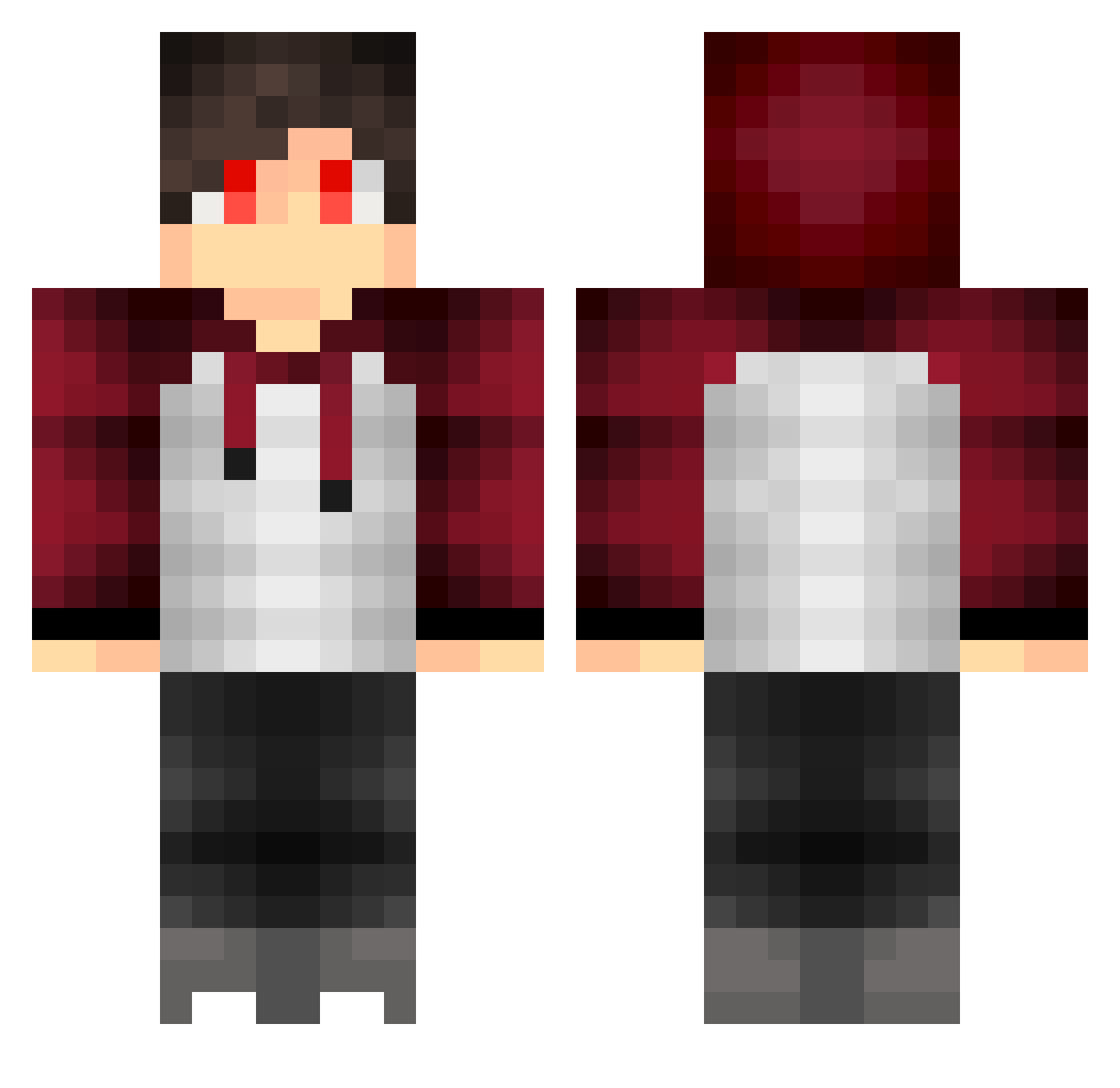 Rafafa132 Minecraft skin, front and back view