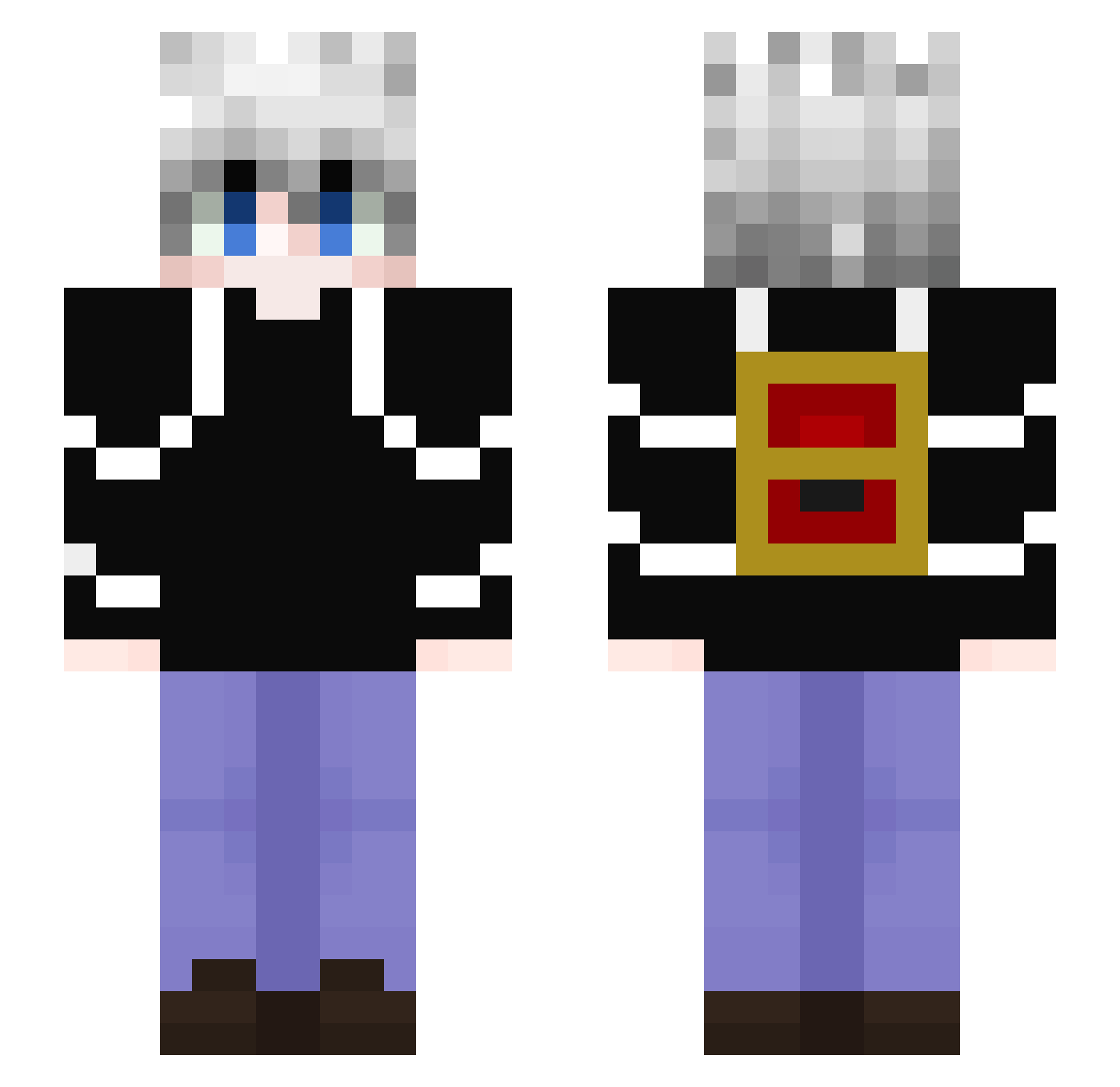 killuazoldyck33 Minecraft skin, front and back view