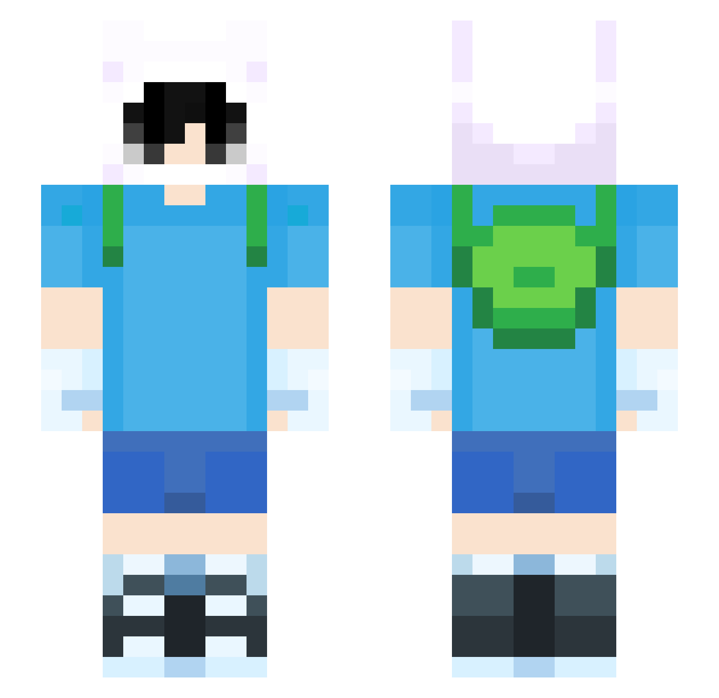 SIN9857 Minecraft skin, front and back view