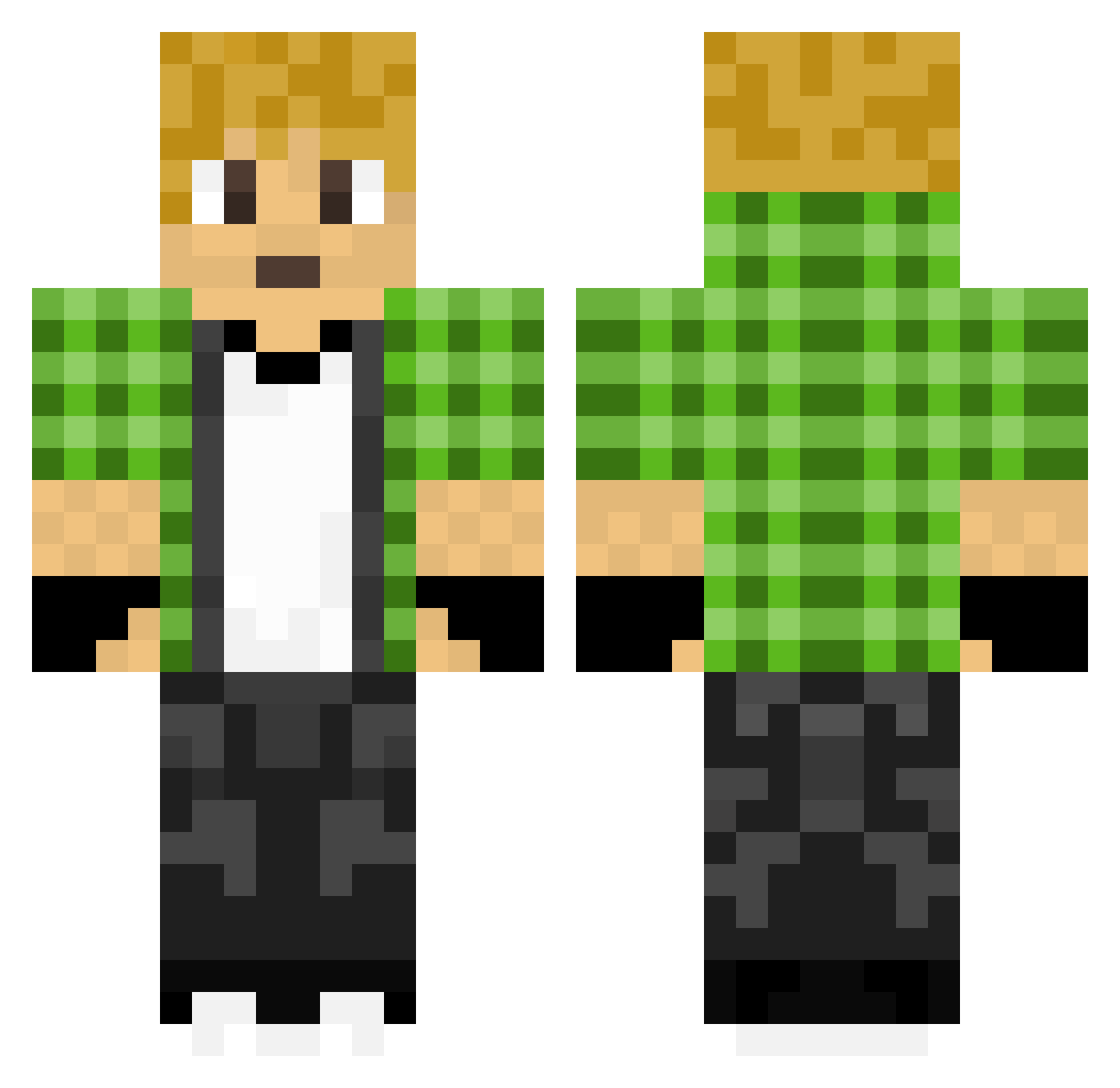Rhyser Minecraft skin, front and back view