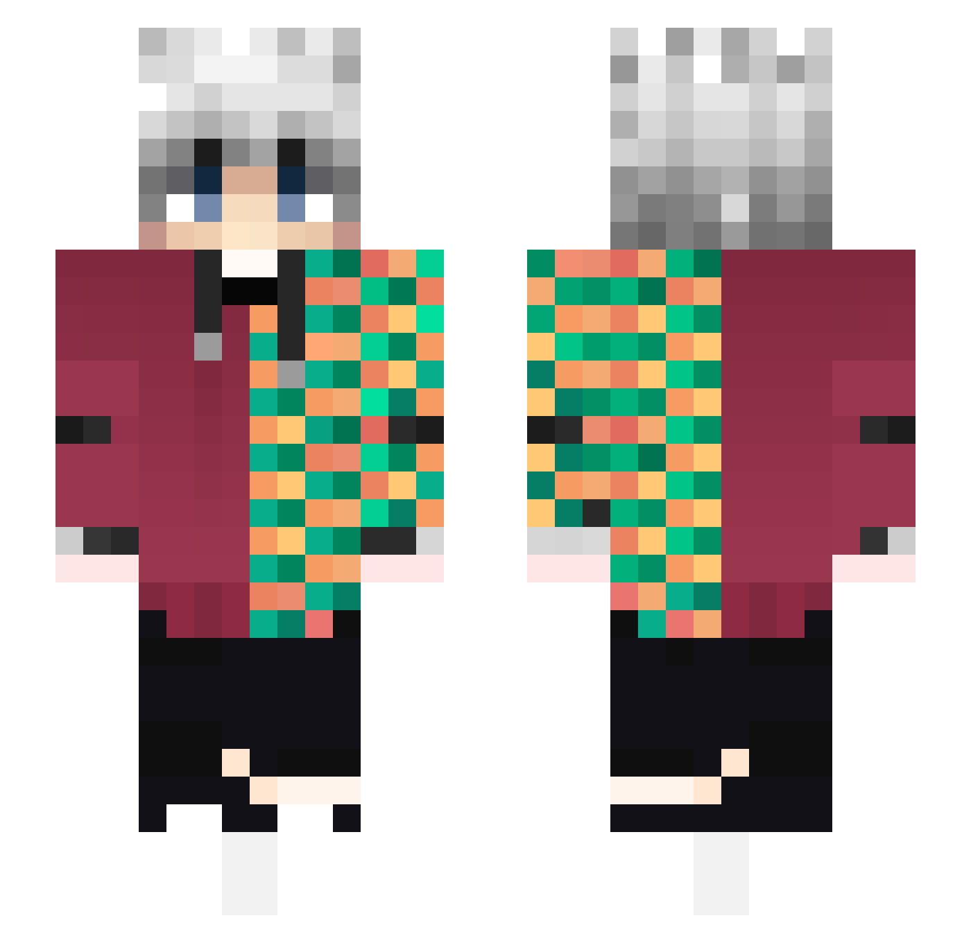 leewz Minecraft skin, front and back view