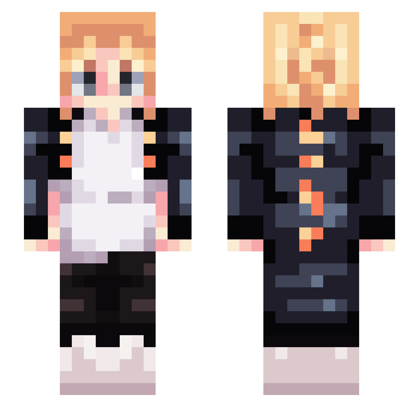 Fq6o Minecraft skin, front and back view