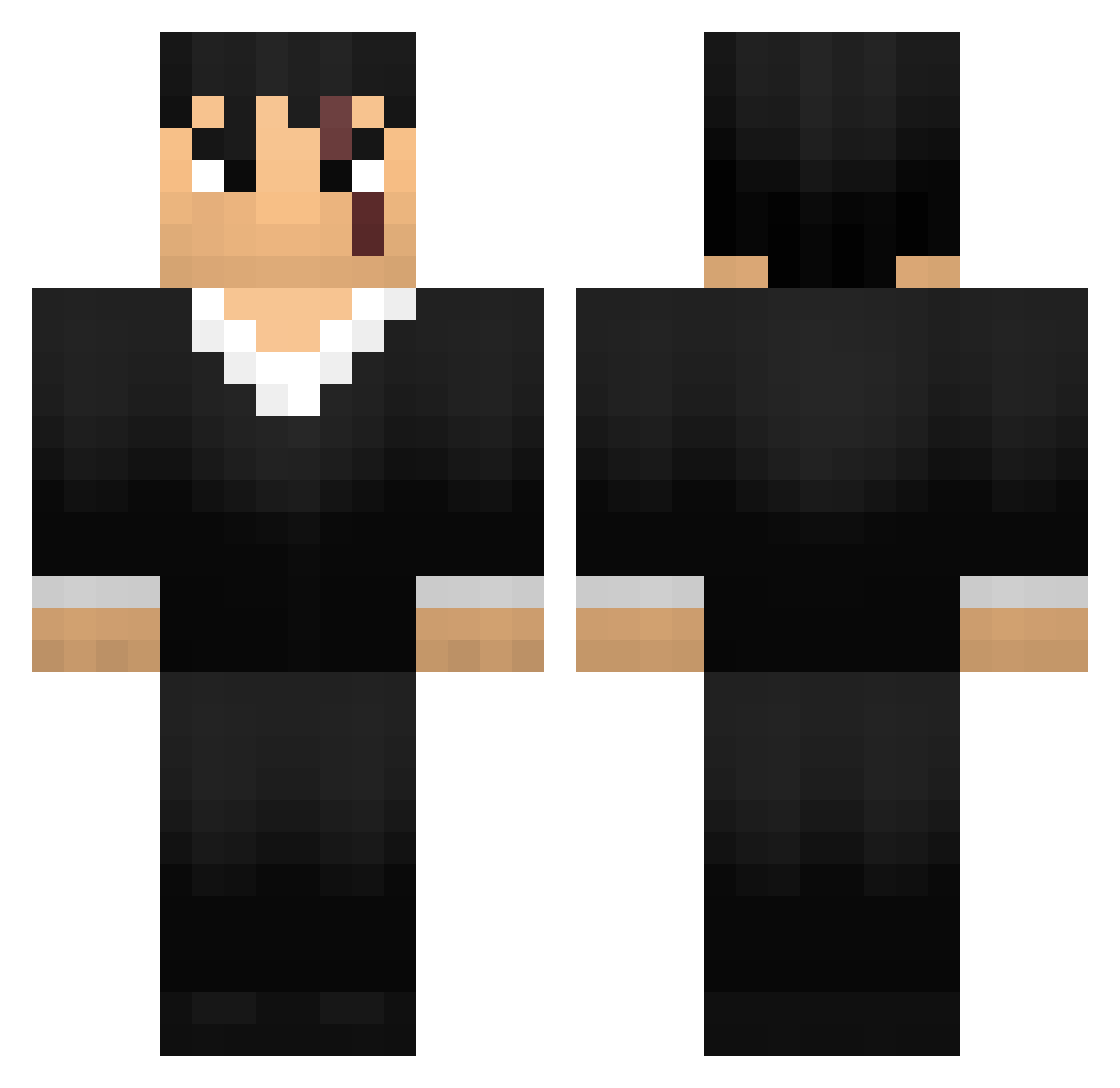 nitssu Minecraft skin, front and back view