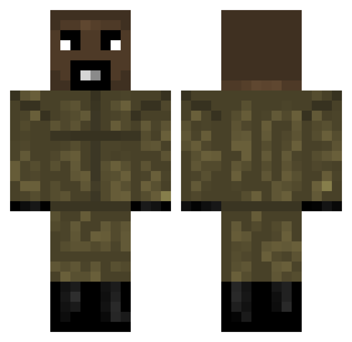 8rch Minecraft skin, front and back view