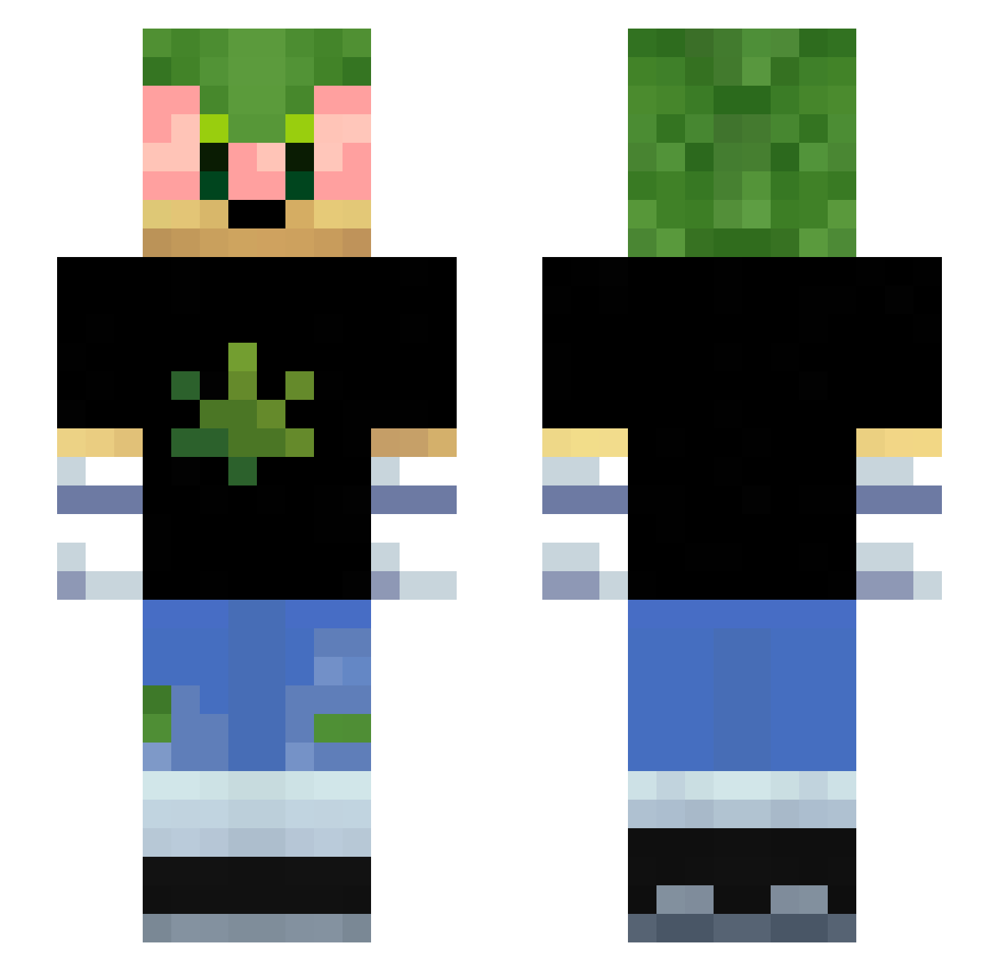 _aerith_03_ Minecraft skin, front and back view