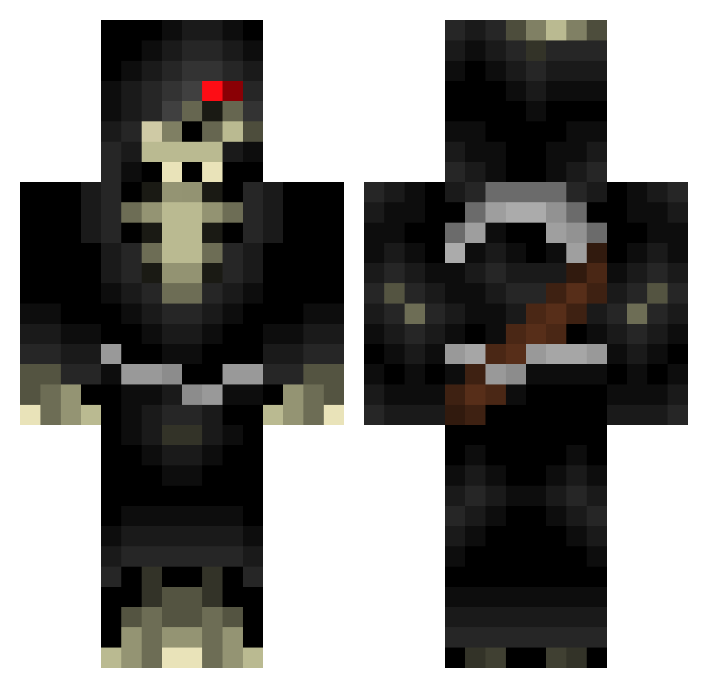 choreus Minecraft skin, front and back view