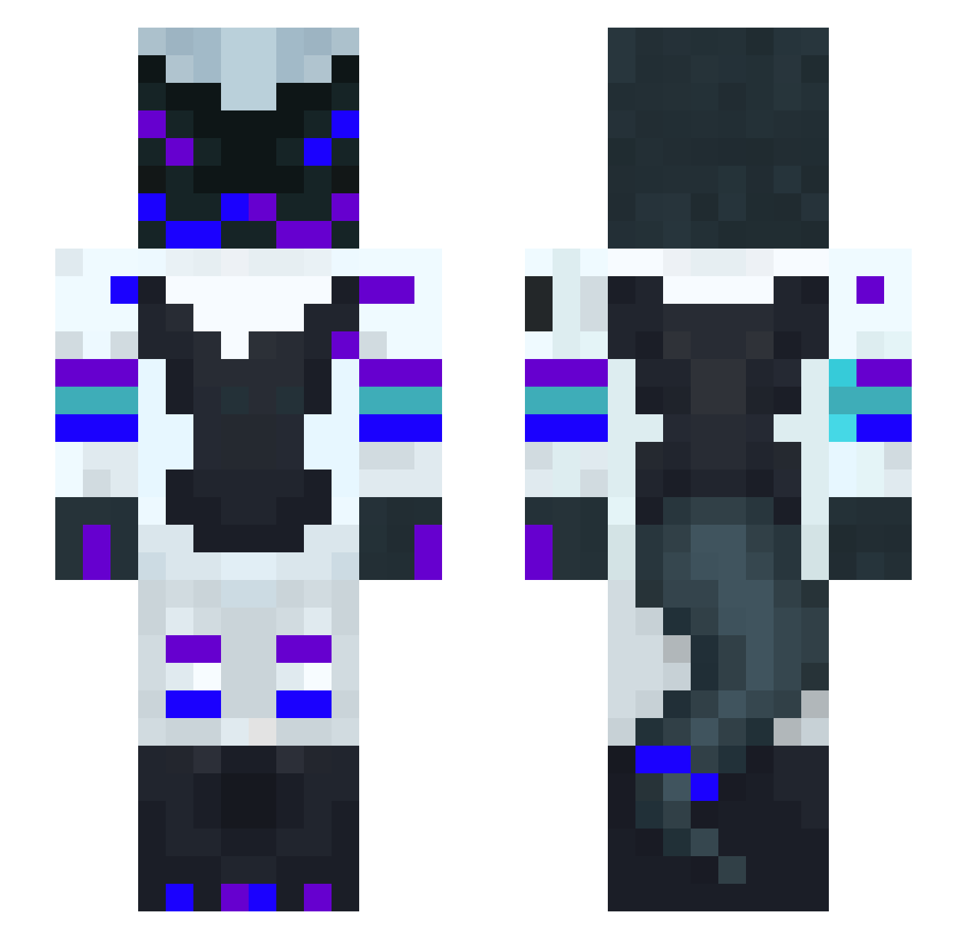 LondonUwU Minecraft skin, front and back view
