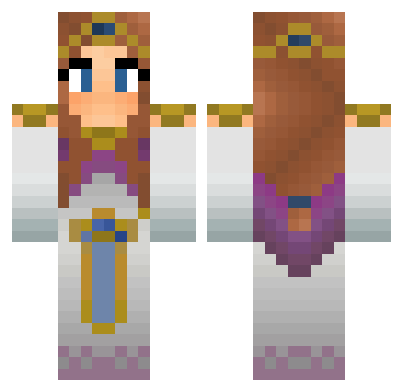 Alvira Minecraft skin, front and back view