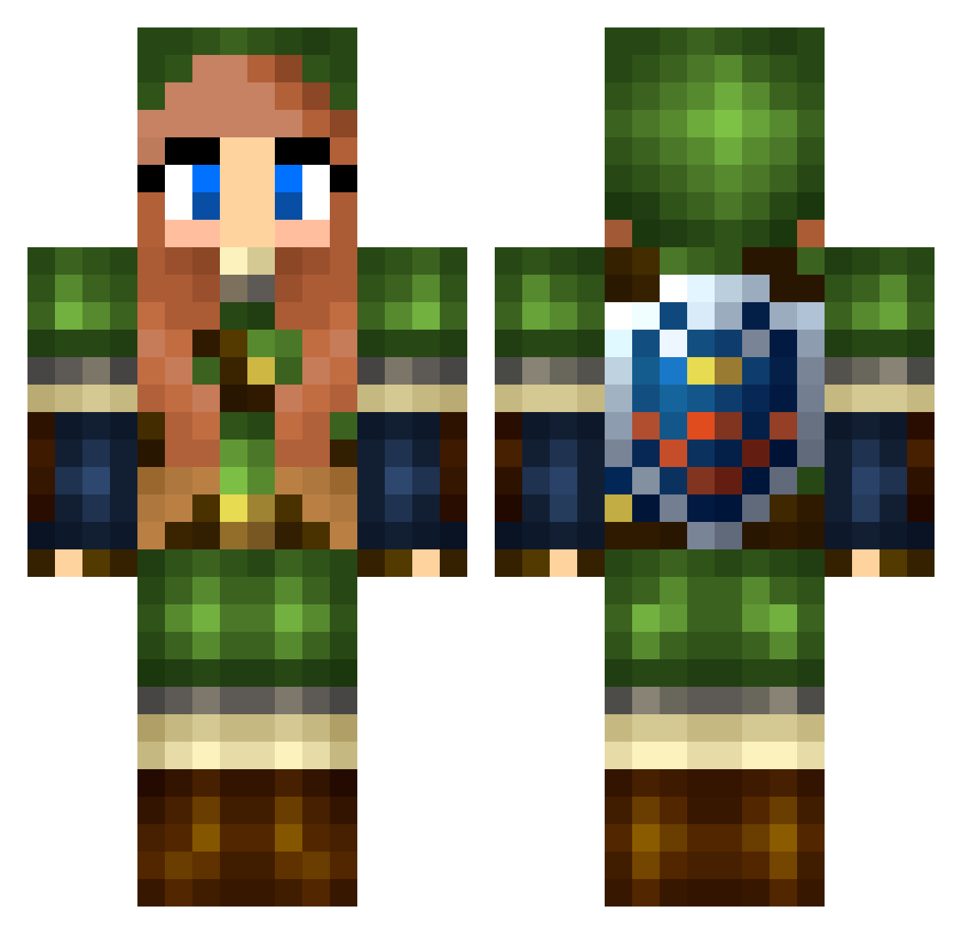 Inga Minecraft skin, front and back view