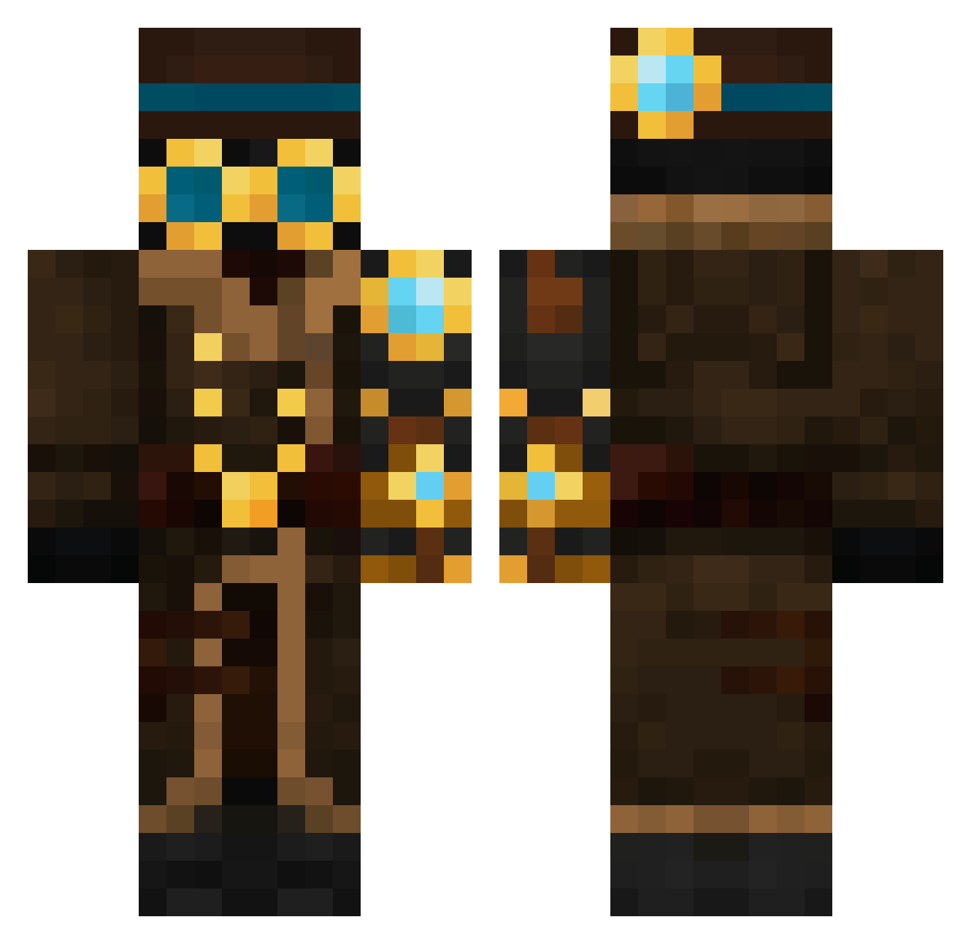 yarema123 Minecraft skin, front and back view