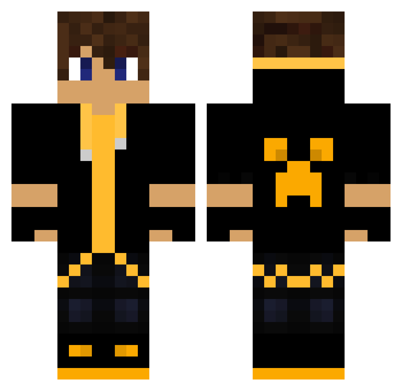 VedantPlayzG Minecraft skin, front and back view