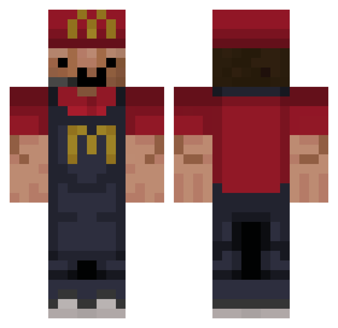 LeoMogus Minecraft skin, front and back view