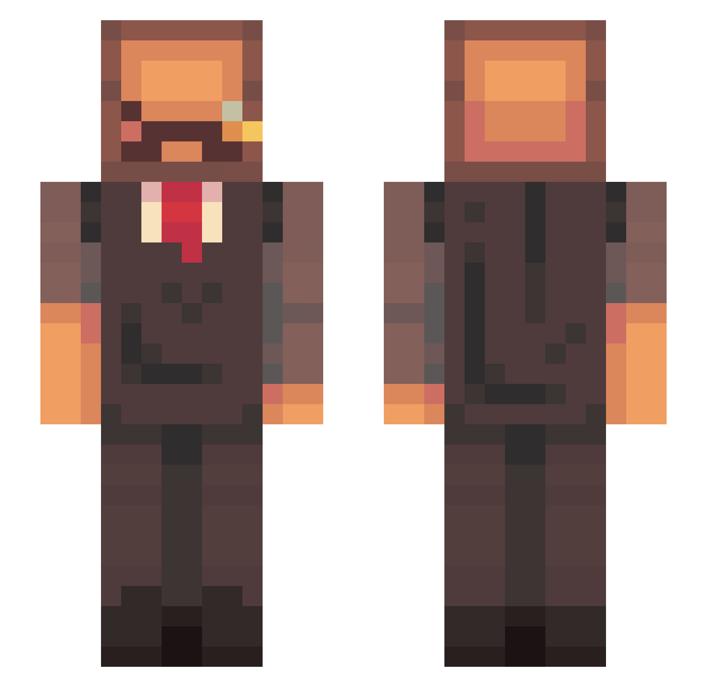 Lhoof Minecraft skin, front and back view