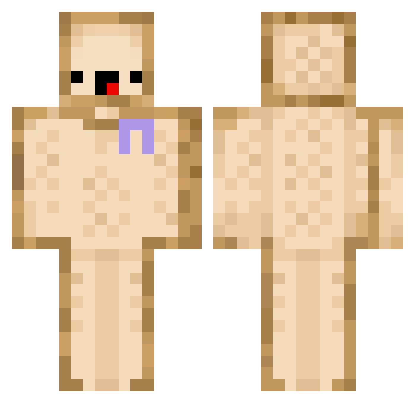 uheung Minecraft skin, front and back view