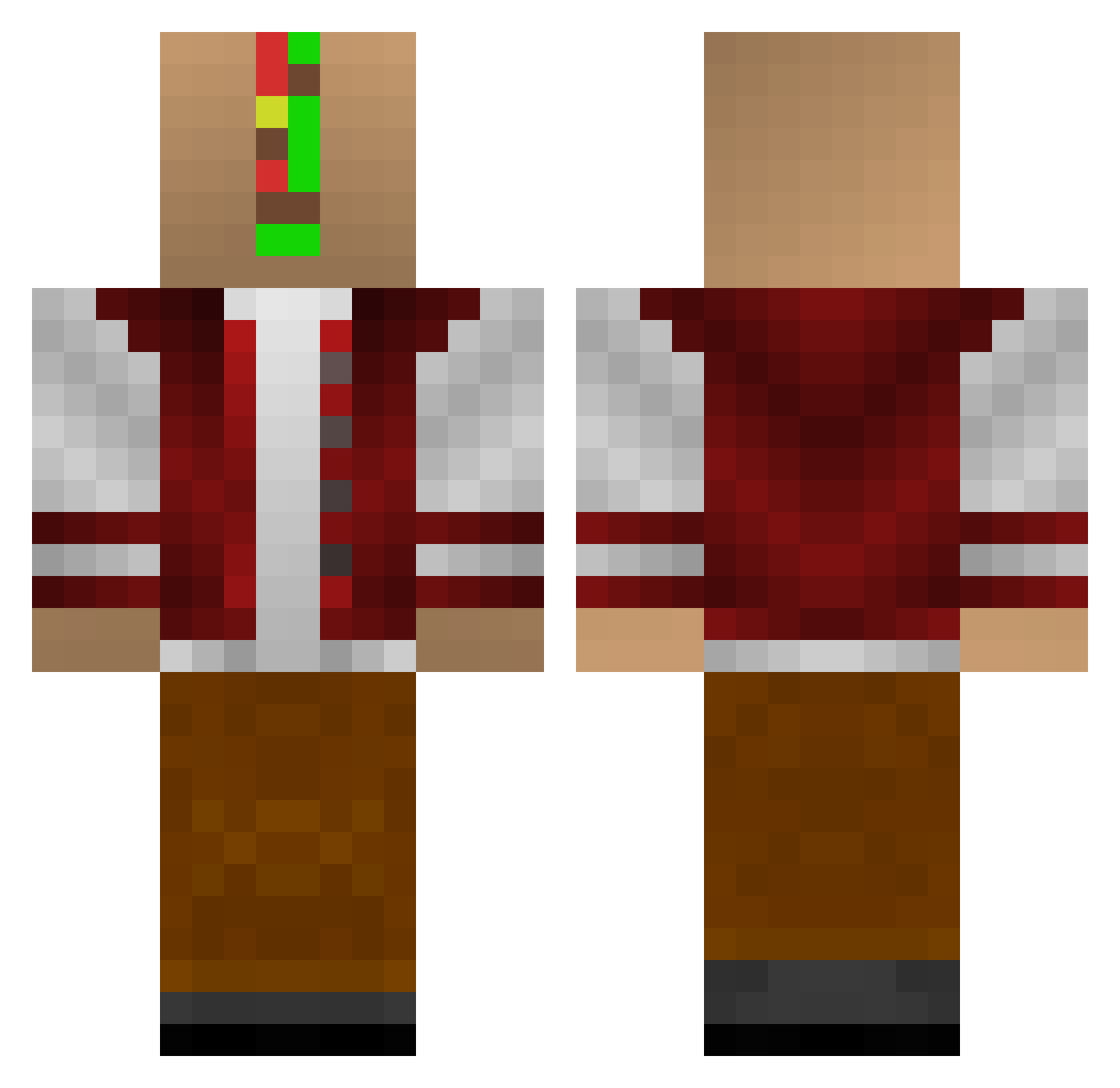 Just_a_Taco Minecraft skin, front and back view