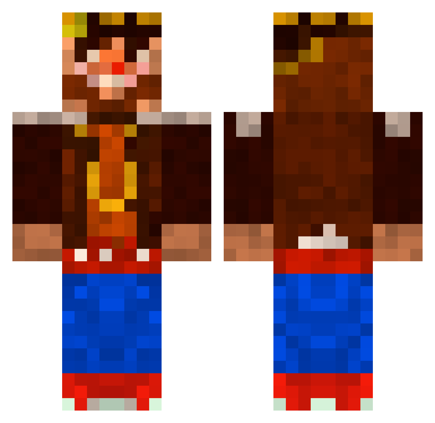 Anklets Minecraft skin, front and back view