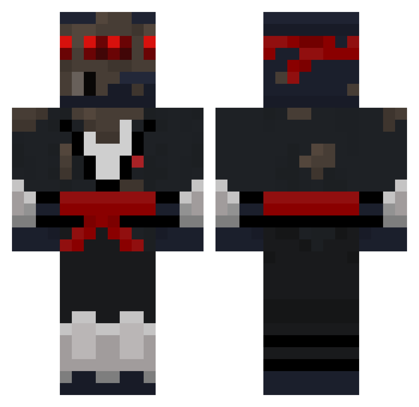 MisterTinCan Minecraft skin, front and back view