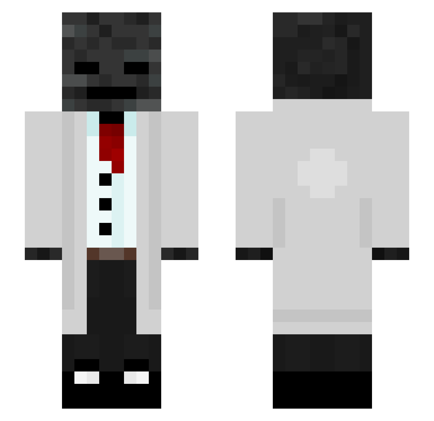 witherwed Minecraft skin, front and back view