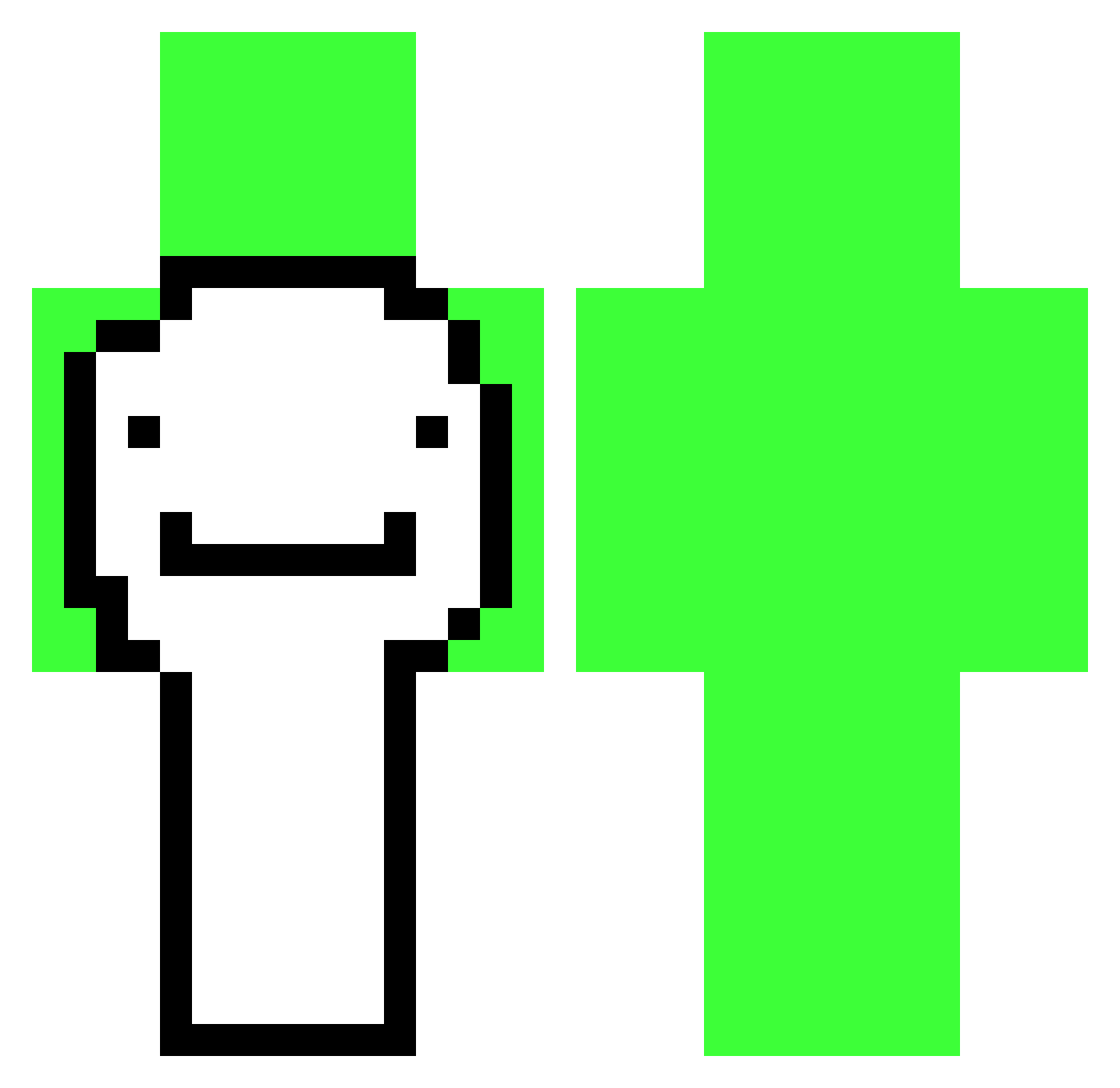 wwilu Minecraft skin, front and back view