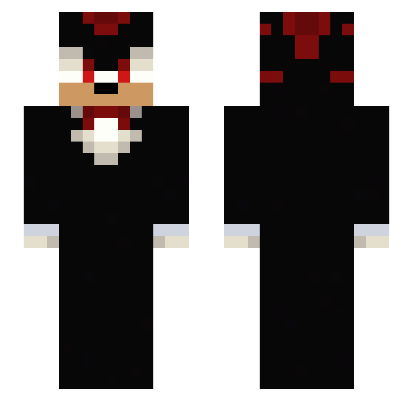 mlodymixer Minecraft skin, front and back view