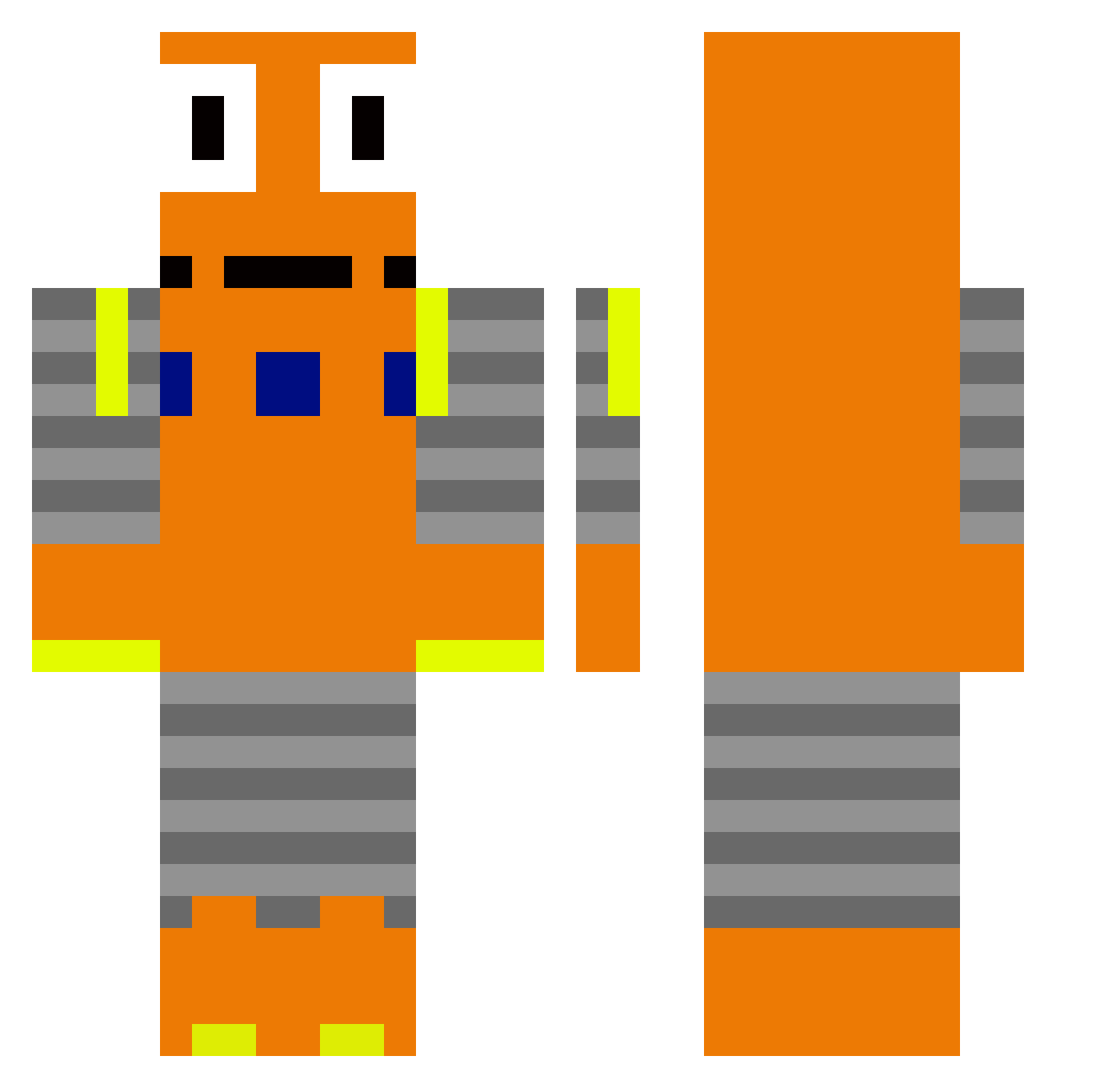 Fl4meBe4st Minecraft skin, front and back view