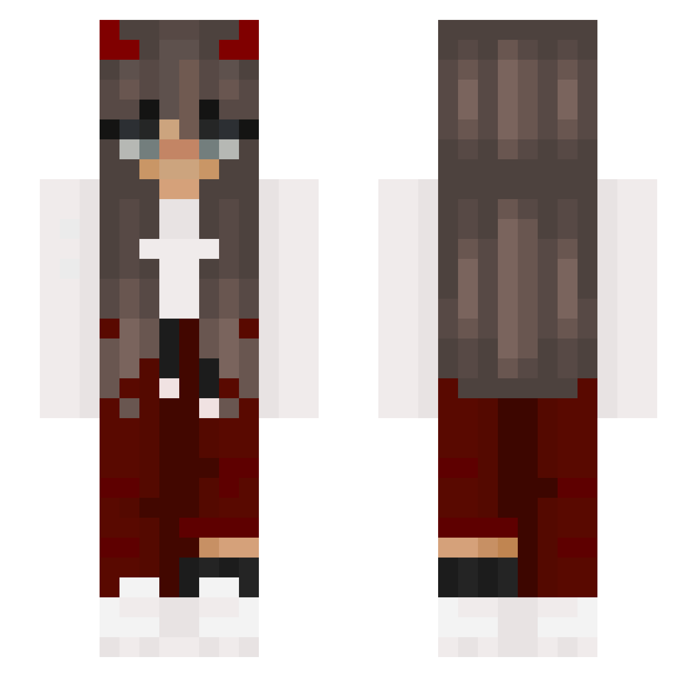 sunback Minecraft skin, front and back view