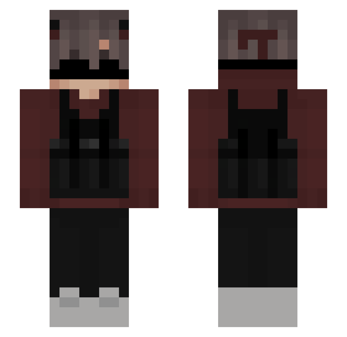 sahil_uchiha Minecraft skin, front and back view