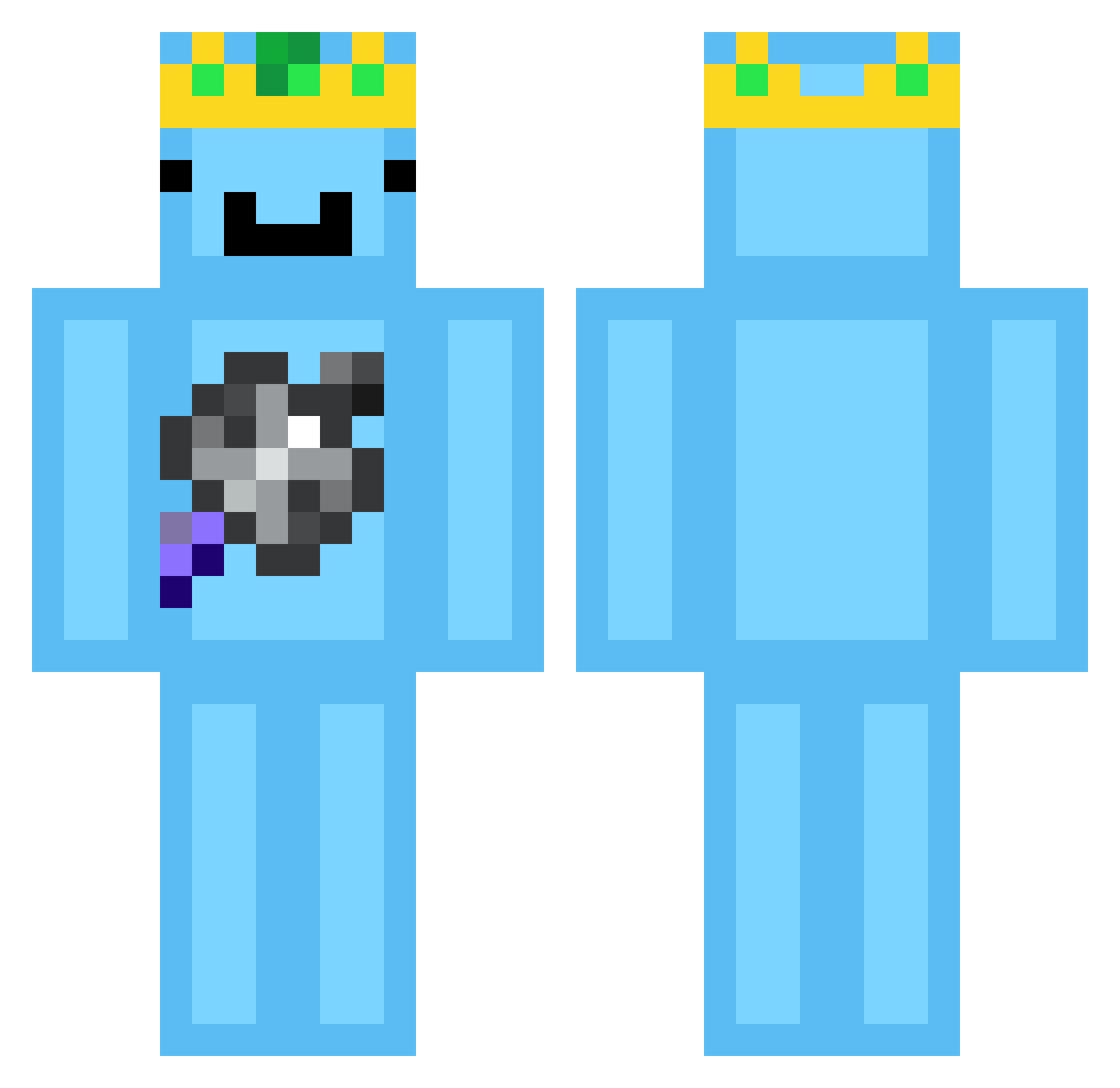 XHateGoldX Minecraft skin, front and back view