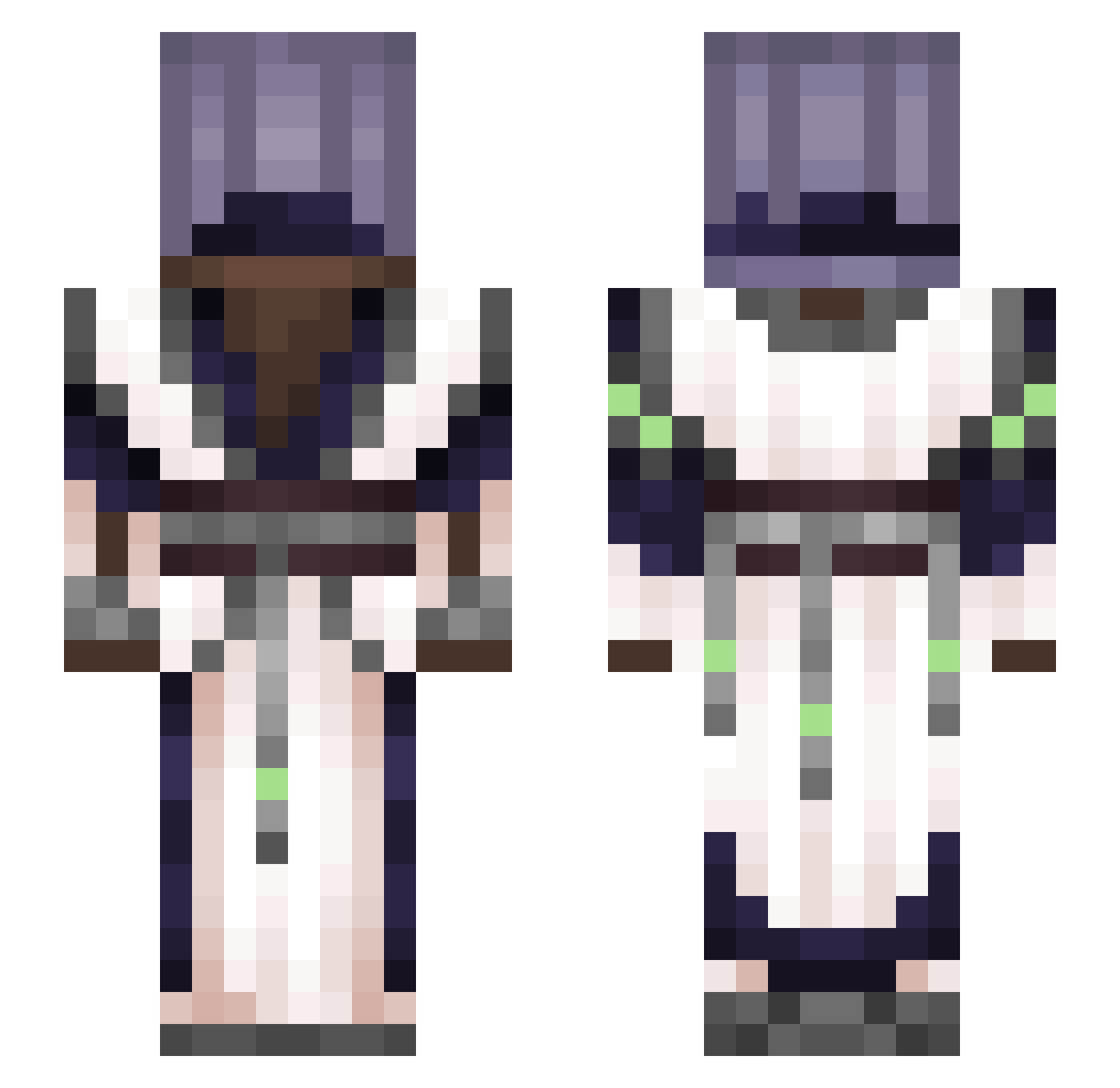 ontx Minecraft skin, front and back view