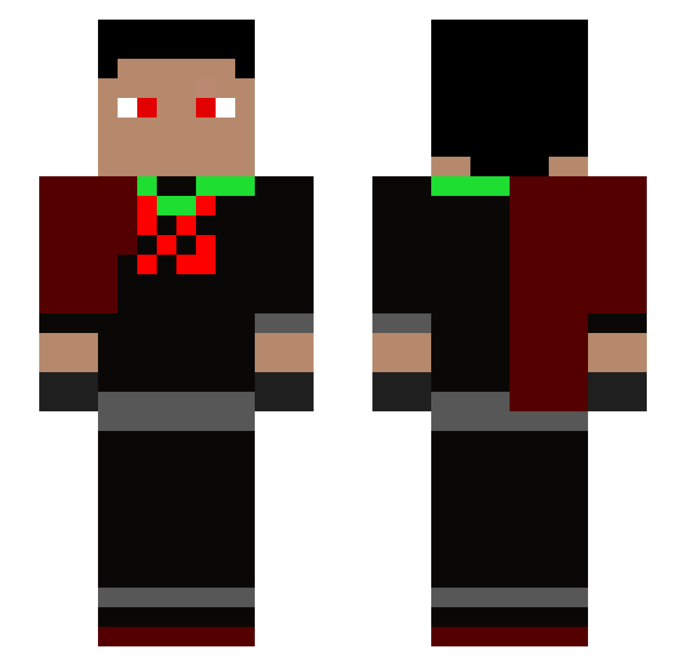 YaidOk Minecraft skin, front and back view