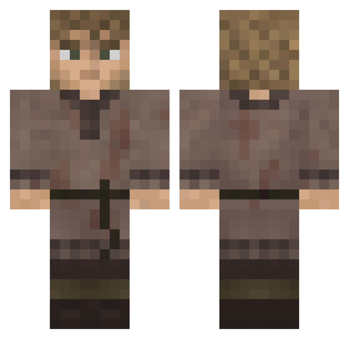 Lx2ky Minecraft skin, front and back view