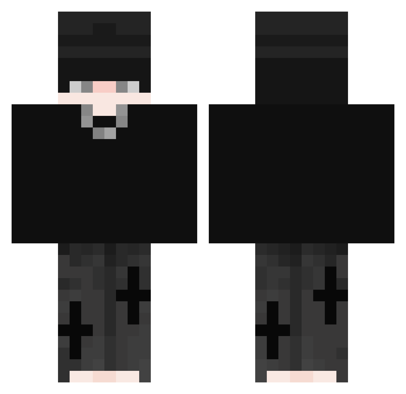 Spythepo Minecraft skin, front and back view