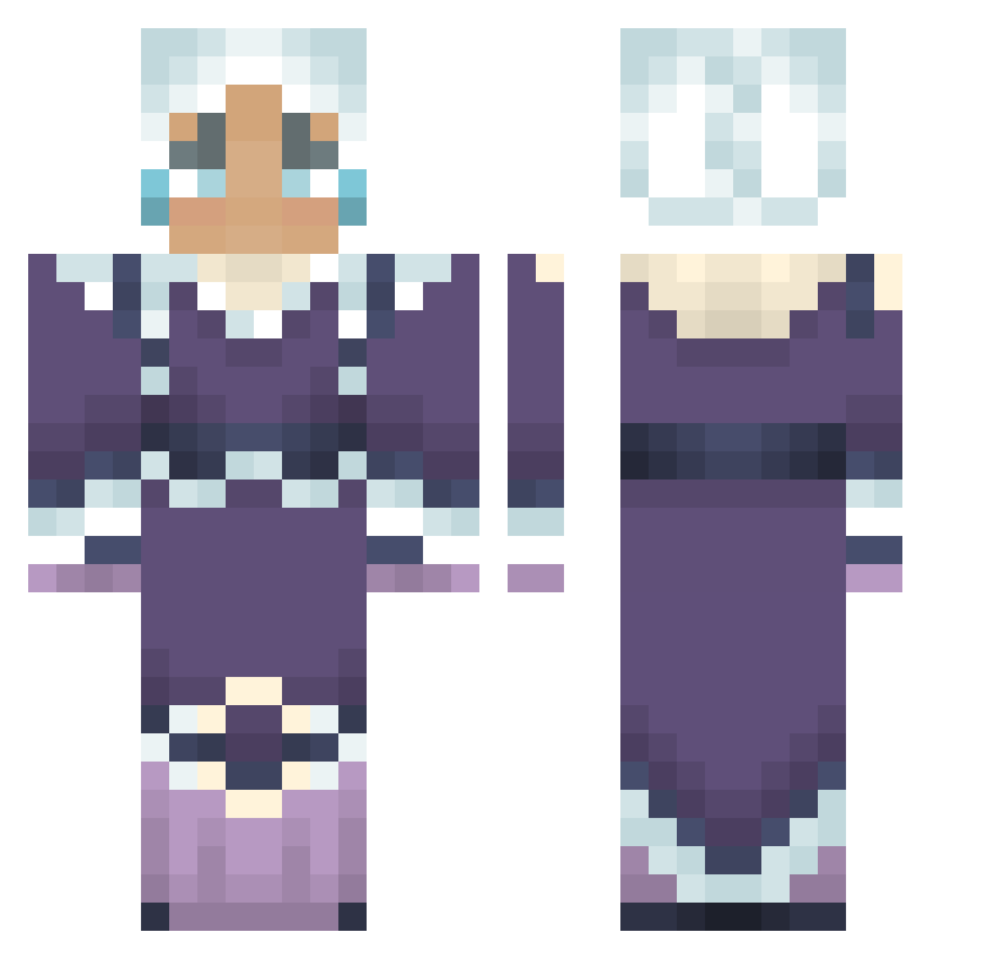 wiewas Minecraft skin, front and back view