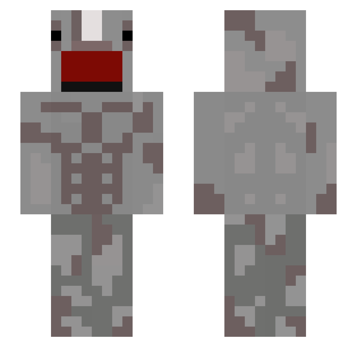 QuiLeVrai Minecraft skin, front and back view