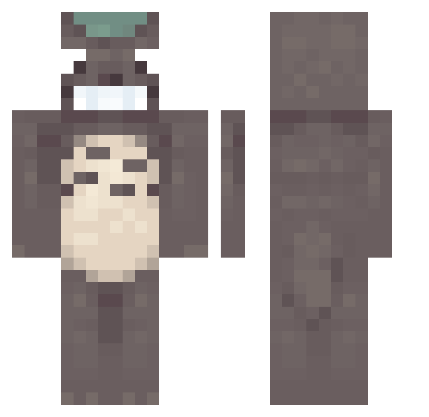 KUSTAY Minecraft skin, front and back view
