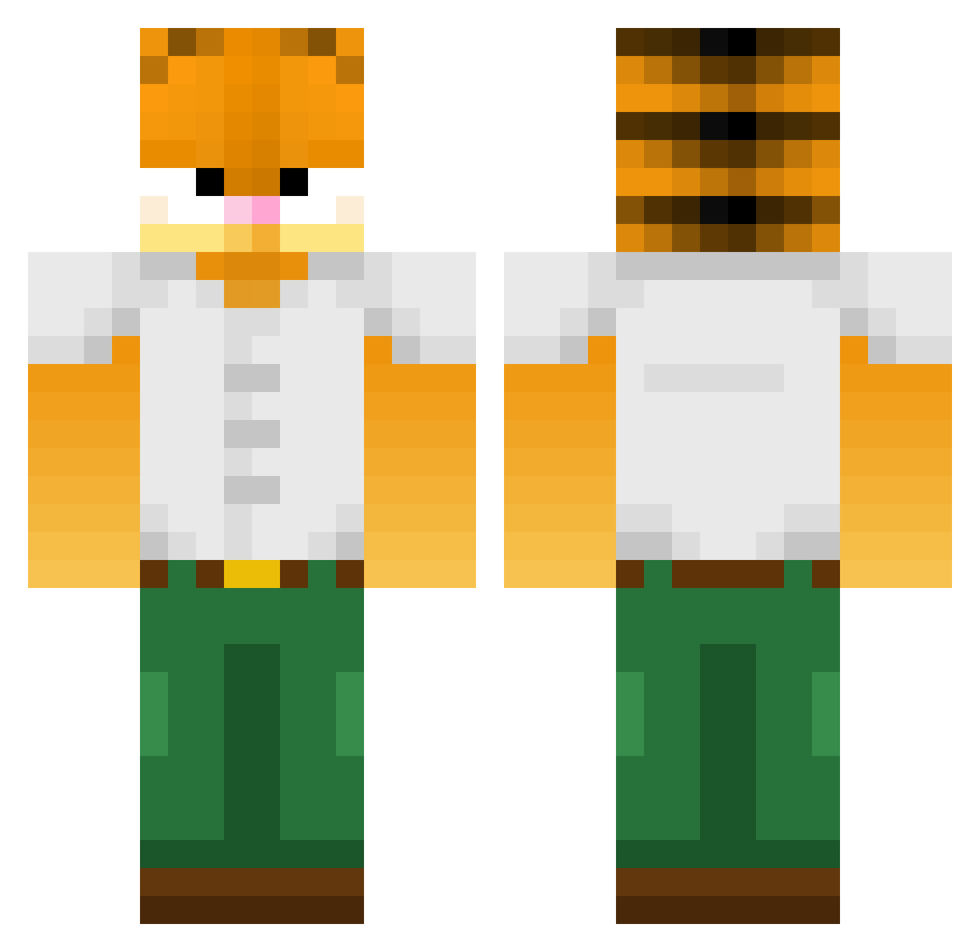 turlismus Minecraft skin, front and back view