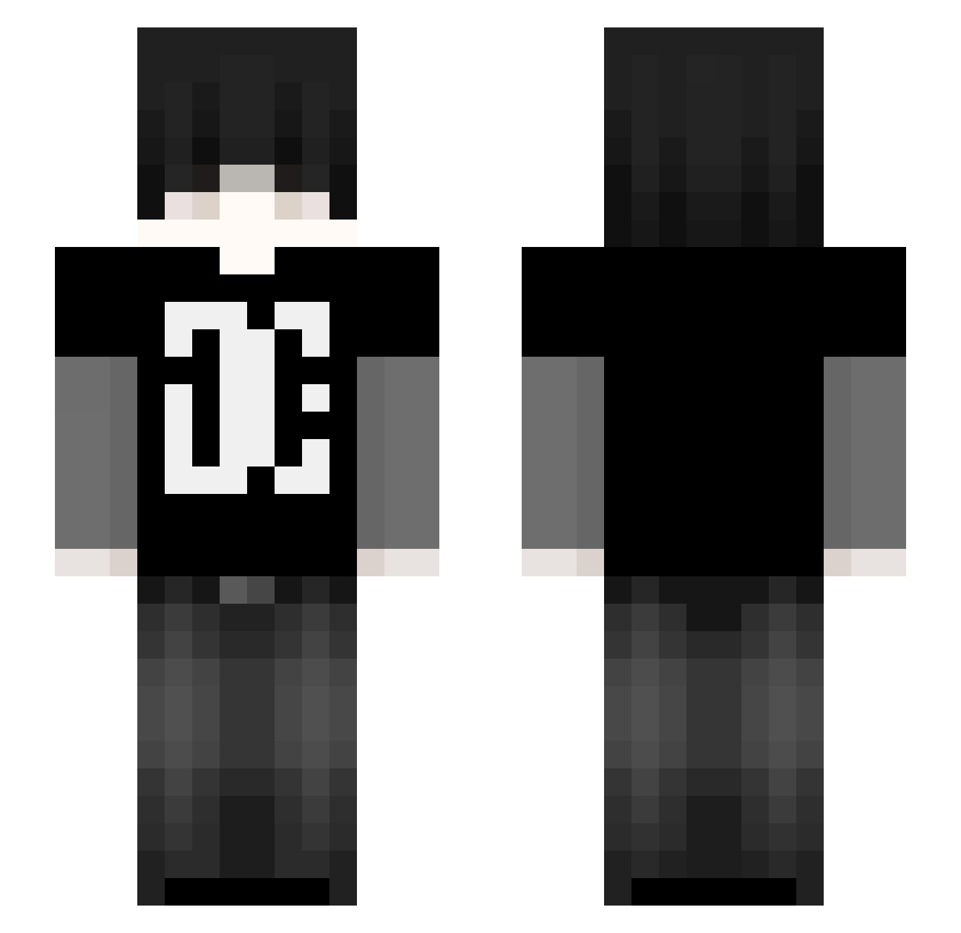 veesi_ Minecraft skin, front and back view