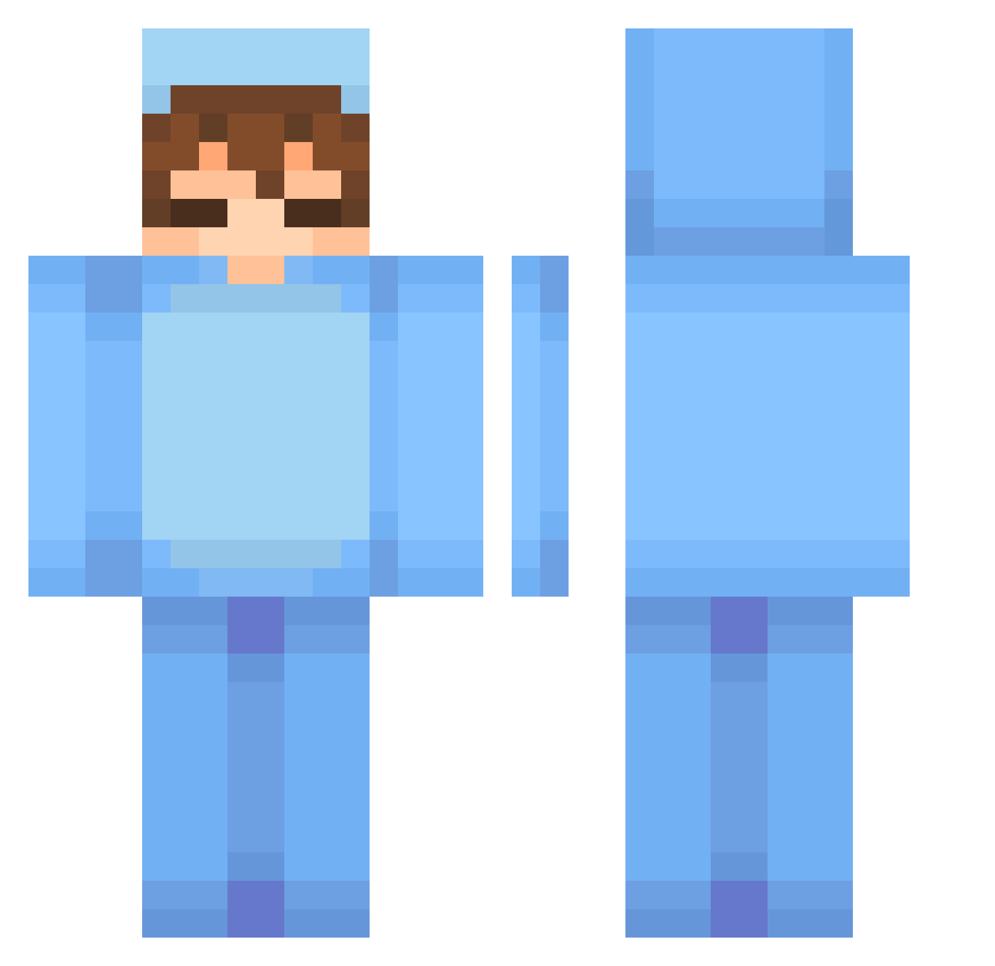 H3vok Minecraft skin, front and back view