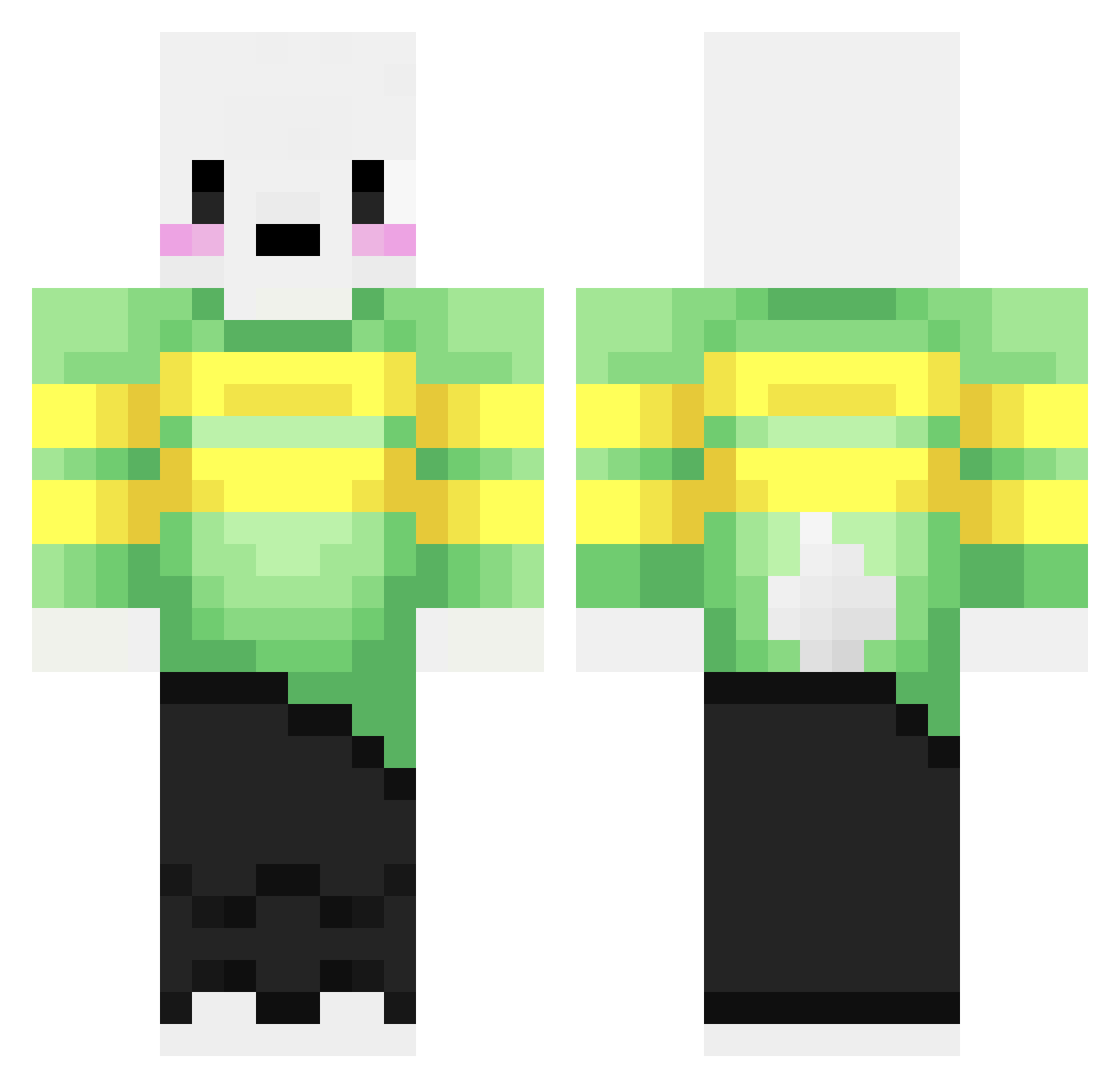 Altermay Minecraft skin, front and back view