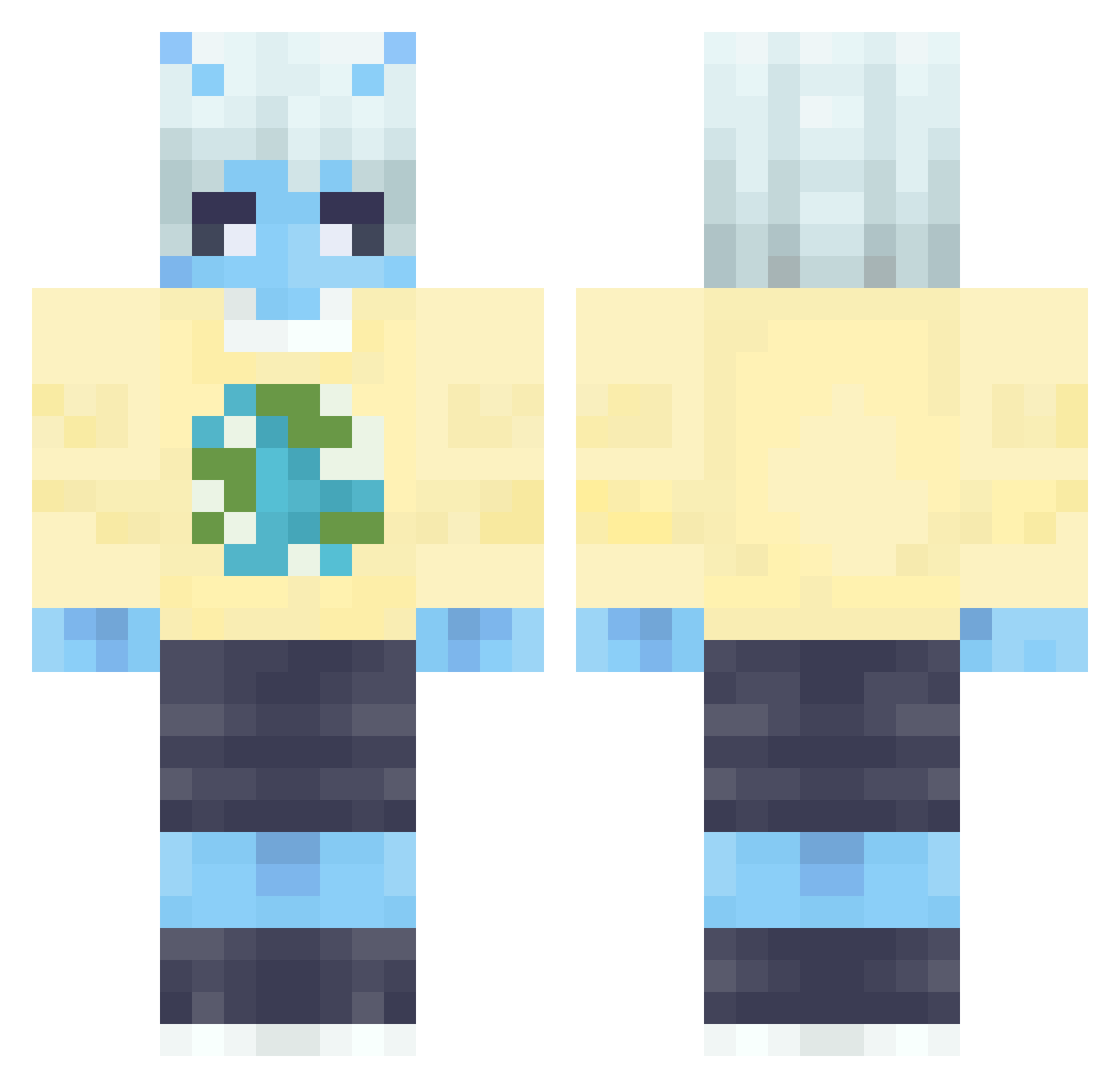 M1ke2 Minecraft skin, front and back view