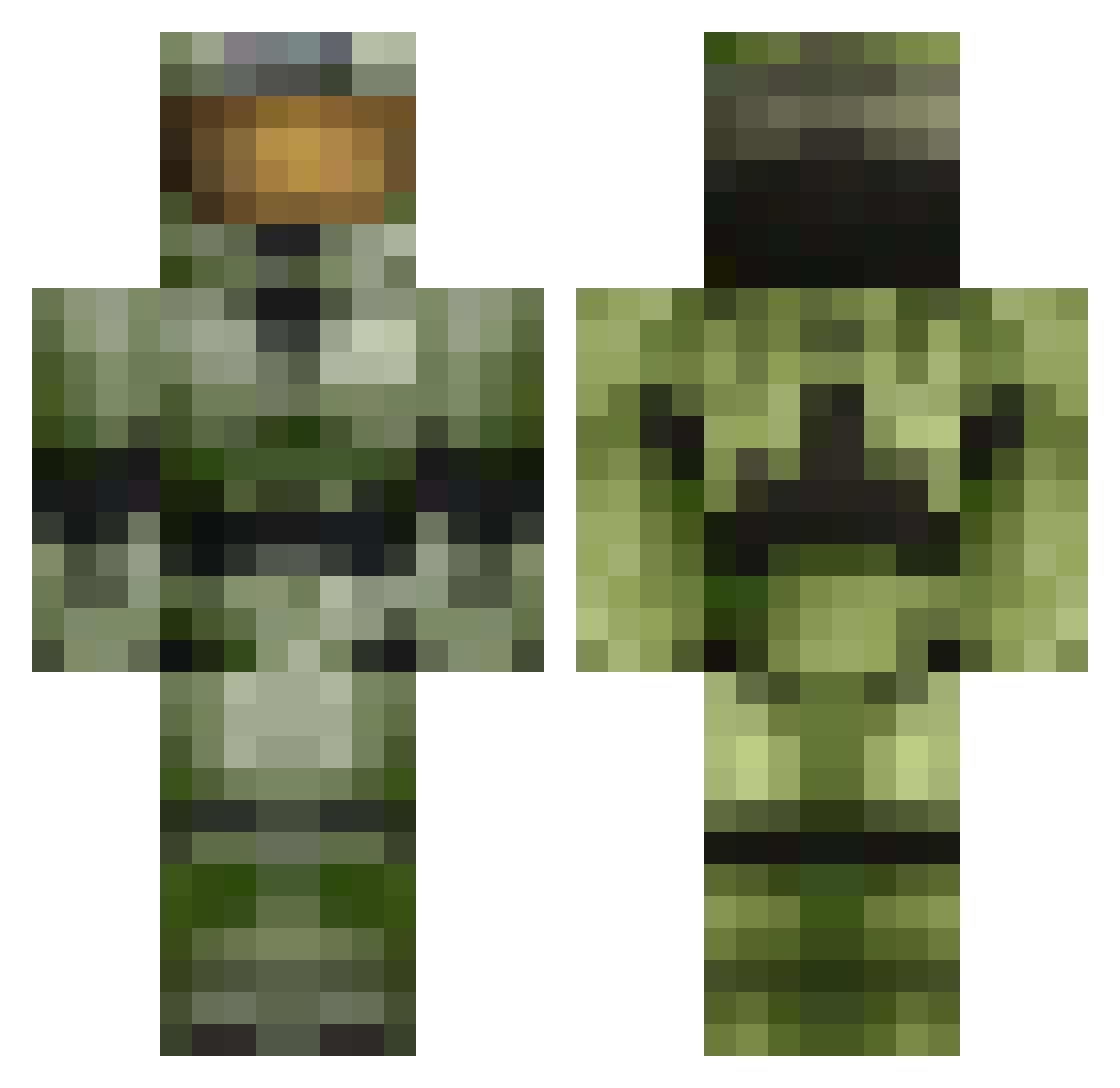 Turtlekai21 Minecraft skin, front and back view
